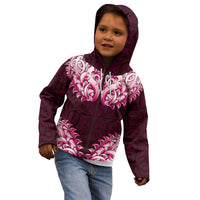 New Zealand Ta Moko Kid Hoodie Aotearoa Maori Chest Tattoo Pink LT14 - Polynesian Pride