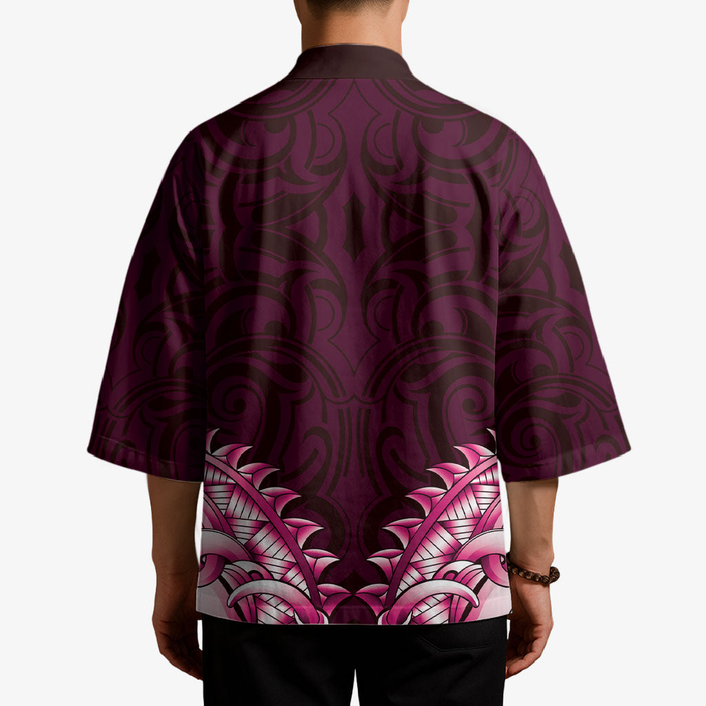 New Zealand Ta Moko Kimono Aotearoa Maori Chest Tattoo Pink LT14 - Polynesian Pride