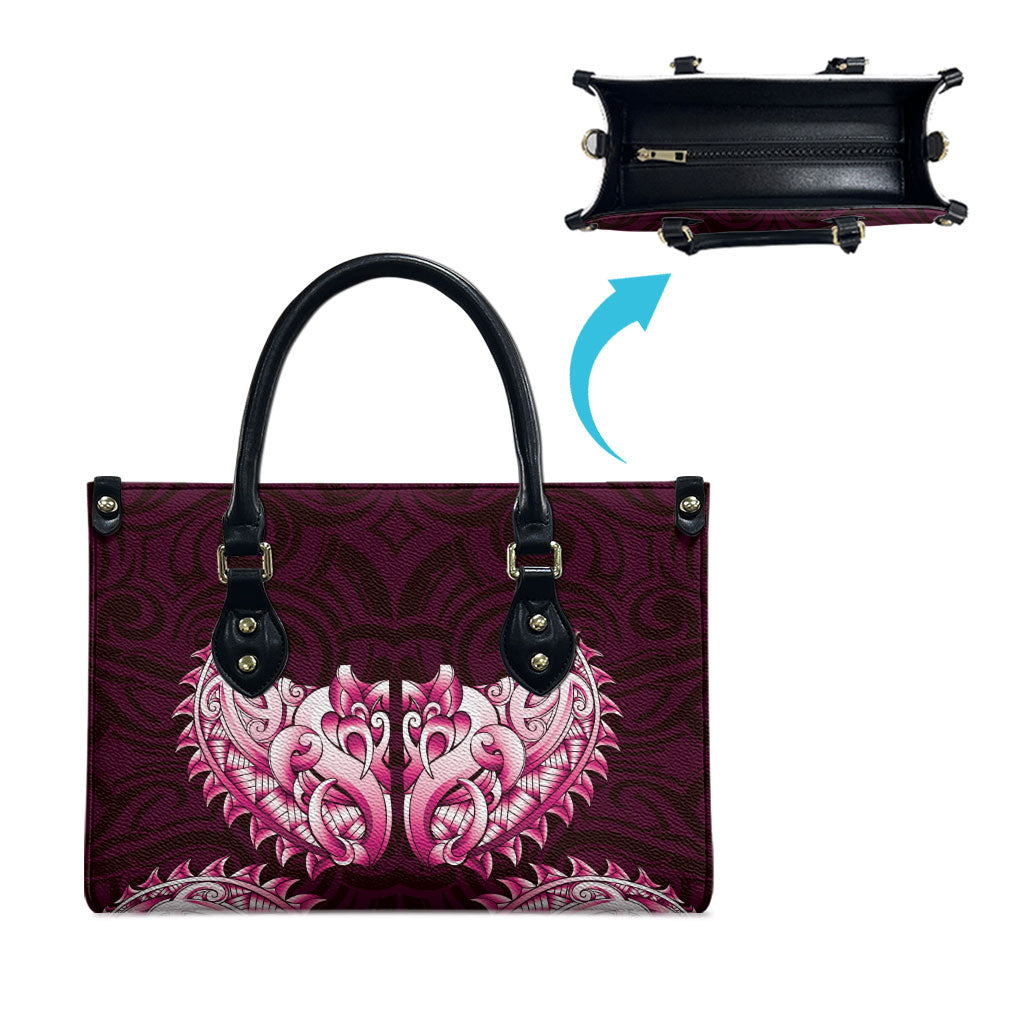 New Zealand Ta Moko Leather Bag Aotearoa Maori Chest Tattoo Pink LT14 - Polynesian Pride