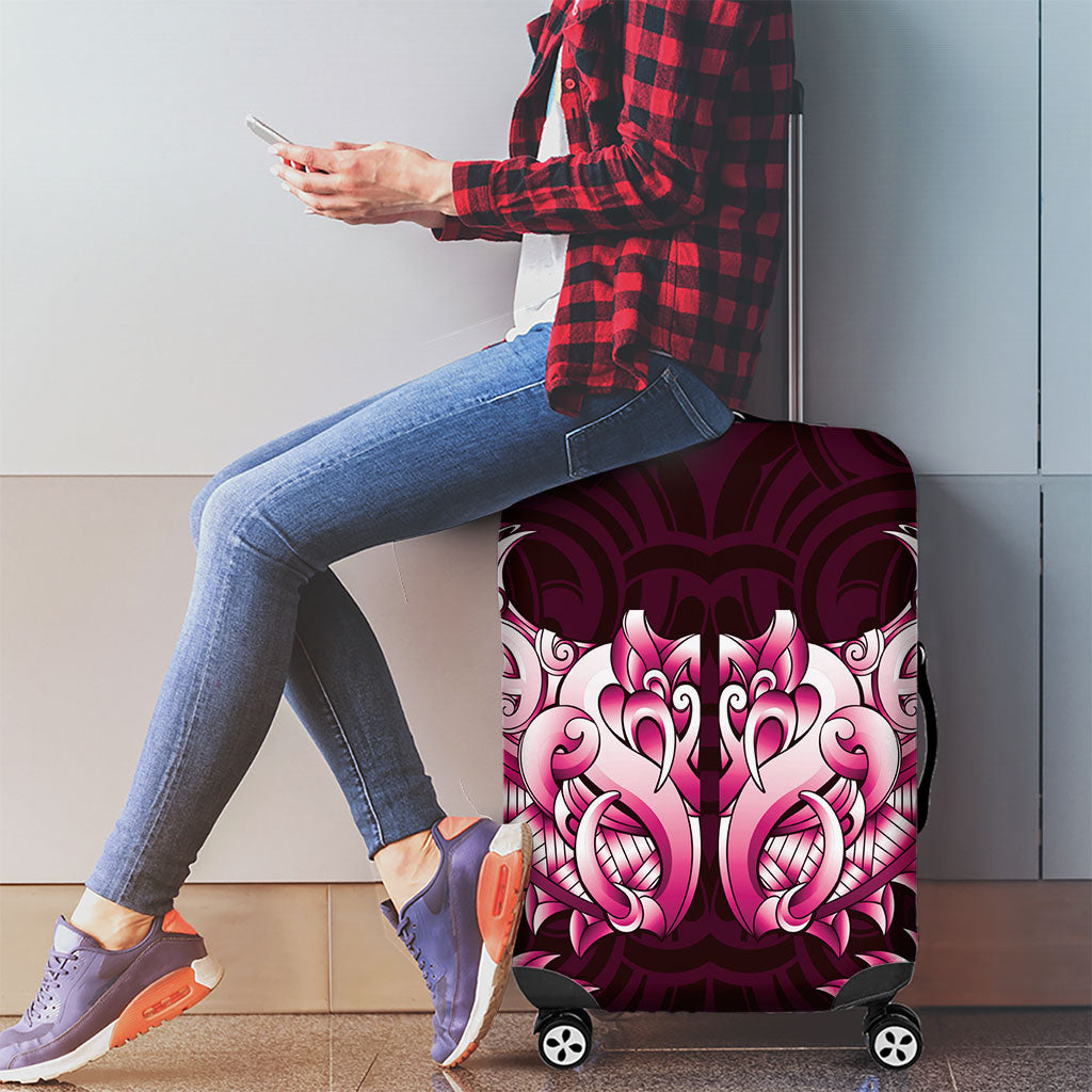 New Zealand Ta Moko Luggage Cover Aotearoa Maori Chest Tattoo Pink LT14 - Polynesian Pride
