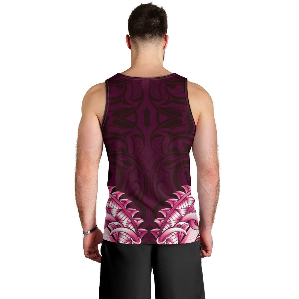 New Zealand Ta Moko Men Tank Top Aotearoa Maori Chest Tattoo Pink LT14 - Polynesian Pride