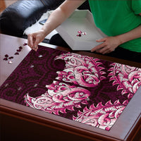 New Zealand Ta Moko Puzzle Aotearoa Maori Chest Tattoo Pink LT14 - Polynesian Pride