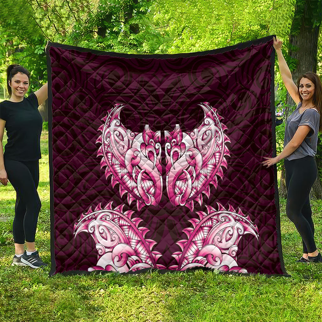 New Zealand Ta Moko Quilt Aotearoa Maori Chest Tattoo Pink LT14 - Polynesian Pride