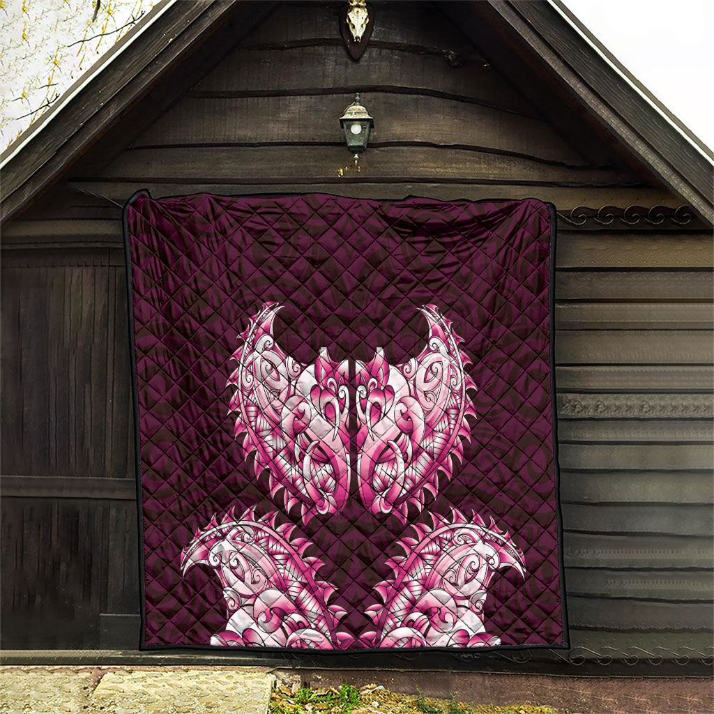 New Zealand Ta Moko Quilt Aotearoa Maori Chest Tattoo Pink LT14 - Polynesian Pride
