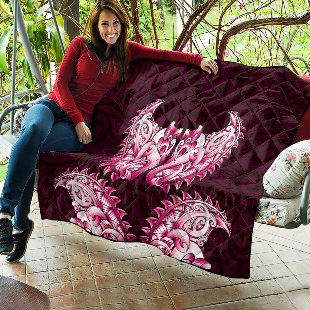 New Zealand Ta Moko Quilt Aotearoa Maori Chest Tattoo Pink LT14 - Polynesian Pride