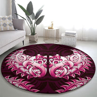 New Zealand Ta Moko Round Carpet Aotearoa Maori Chest Tattoo Pink LT14 - Polynesian Pride