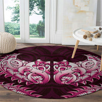 New Zealand Ta Moko Round Carpet Aotearoa Maori Chest Tattoo Pink LT14 - Polynesian Pride