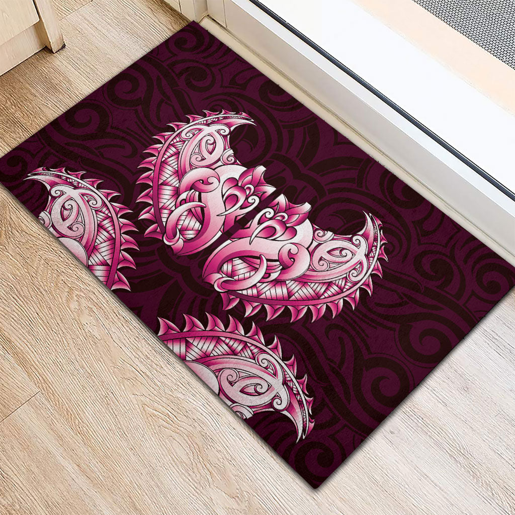 New Zealand Ta Moko Rubber Doormat Aotearoa Maori Chest Tattoo Pink LT14 - Polynesian Pride