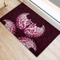 New Zealand Ta Moko Rubber Doormat Aotearoa Maori Chest Tattoo Pink LT14 - Polynesian Pride
