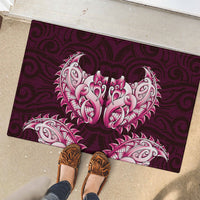 New Zealand Ta Moko Rubber Doormat Aotearoa Maori Chest Tattoo Pink LT14 - Polynesian Pride