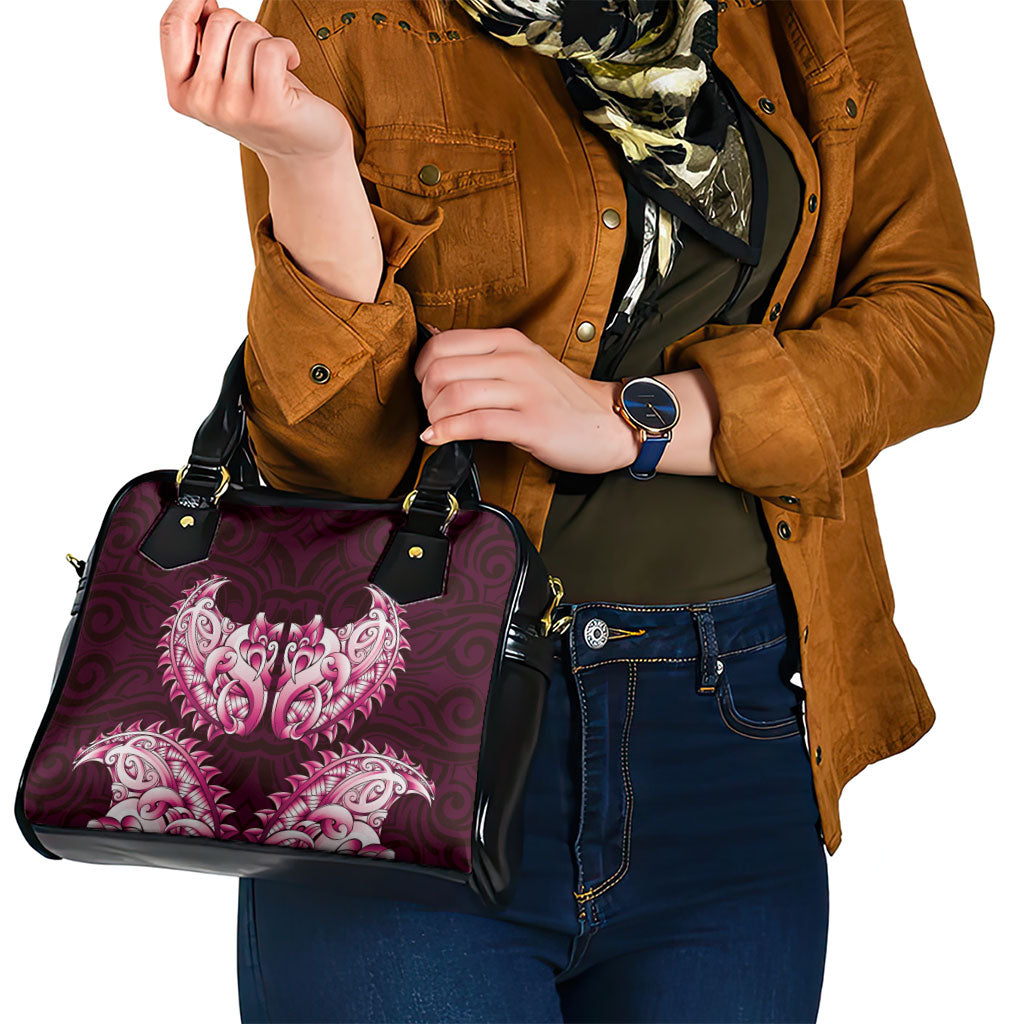New Zealand Ta Moko Shoulder Handbag Aotearoa Maori Chest Tattoo Pink LT14 - Polynesian Pride