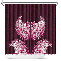 New Zealand Ta Moko Shower Curtain Aotearoa Maori Chest Tattoo Pink LT14 Pink - Polynesian Pride