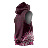 New Zealand Ta Moko Sleeveless Hoodie Aotearoa Maori Chest Tattoo Pink LT14 - Polynesian Pride