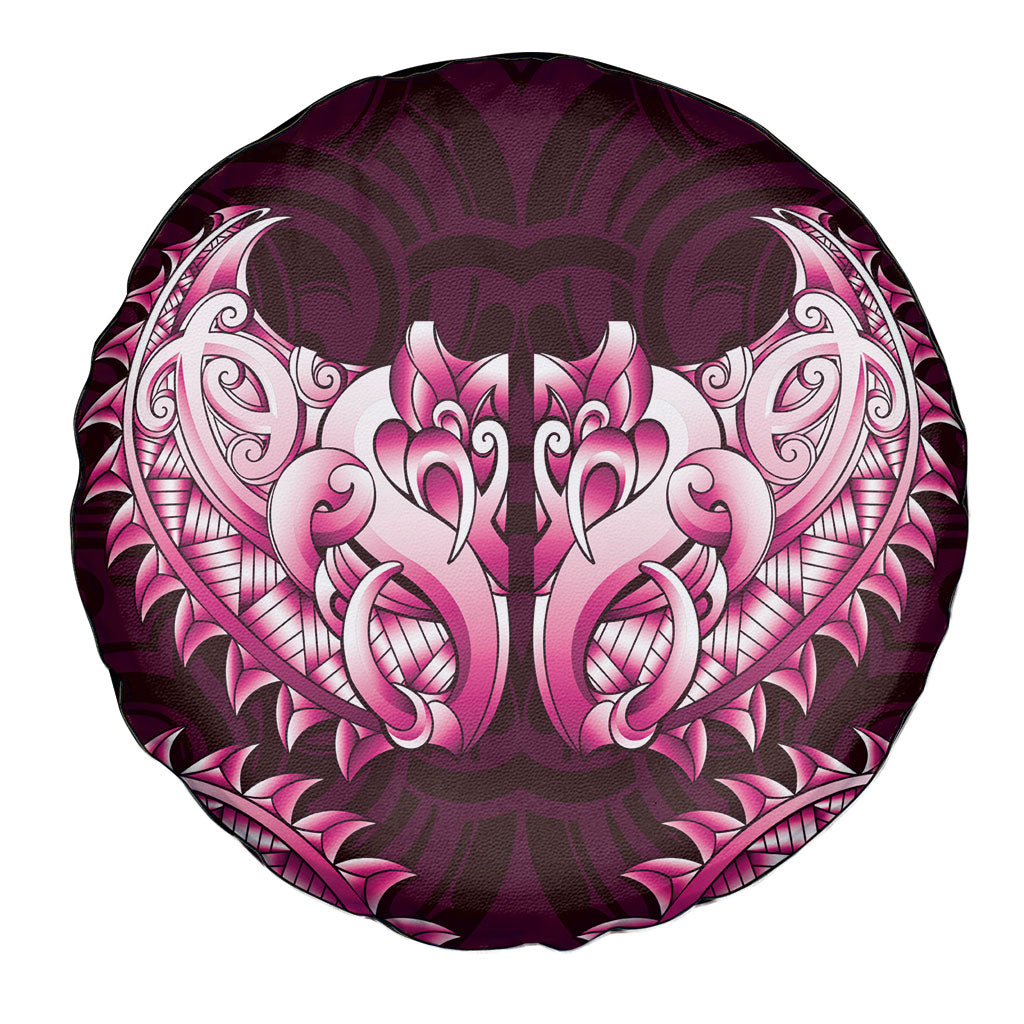 New Zealand Ta Moko Spare Tire Cover Aotearoa Maori Chest Tattoo Pink LT14 - Polynesian Pride