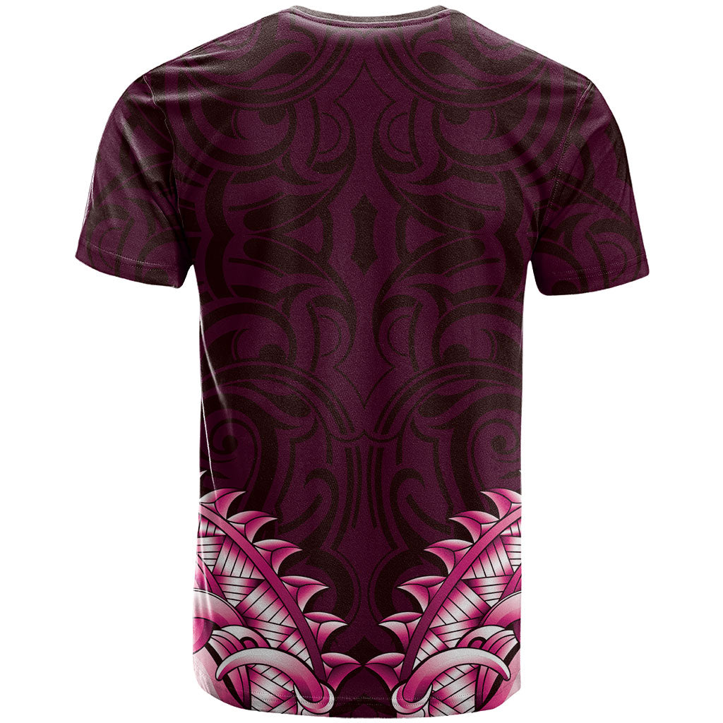 New Zealand Ta Moko T Shirt Aotearoa Maori Chest Tattoo Pink LT14 - Polynesian Pride