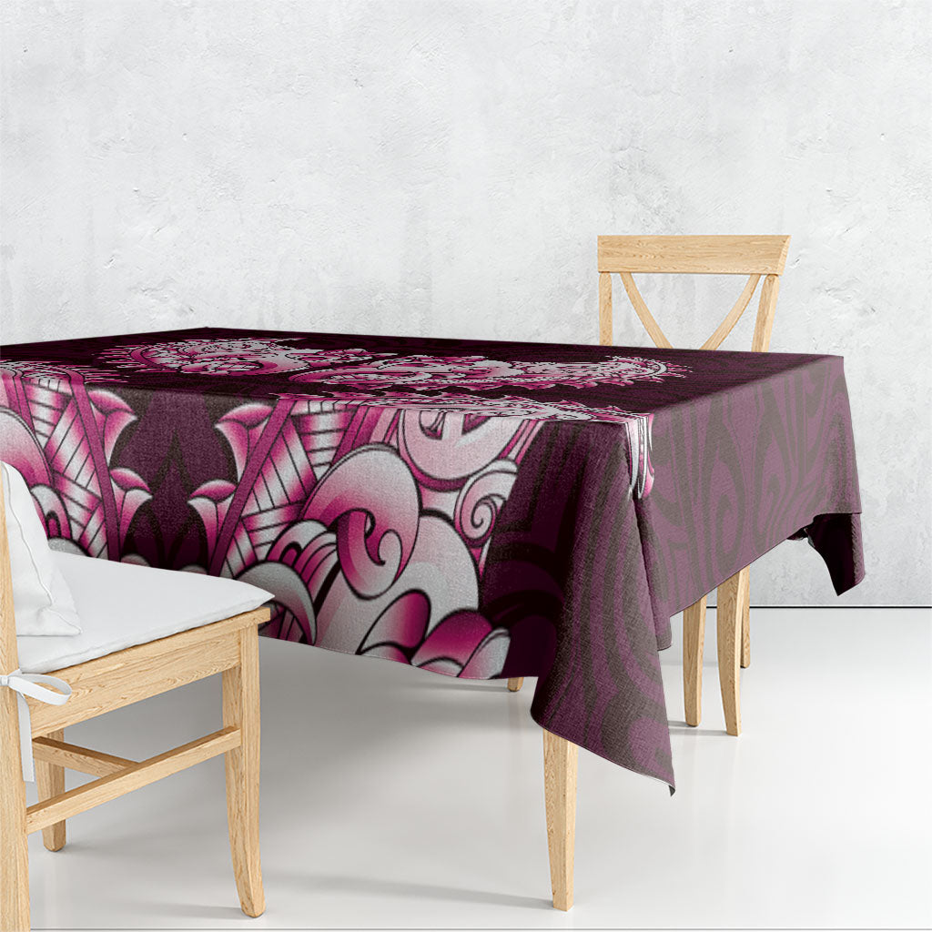 New Zealand Ta Moko Tablecloth Aotearoa Maori Chest Tattoo Pink LT14 - Polynesian Pride