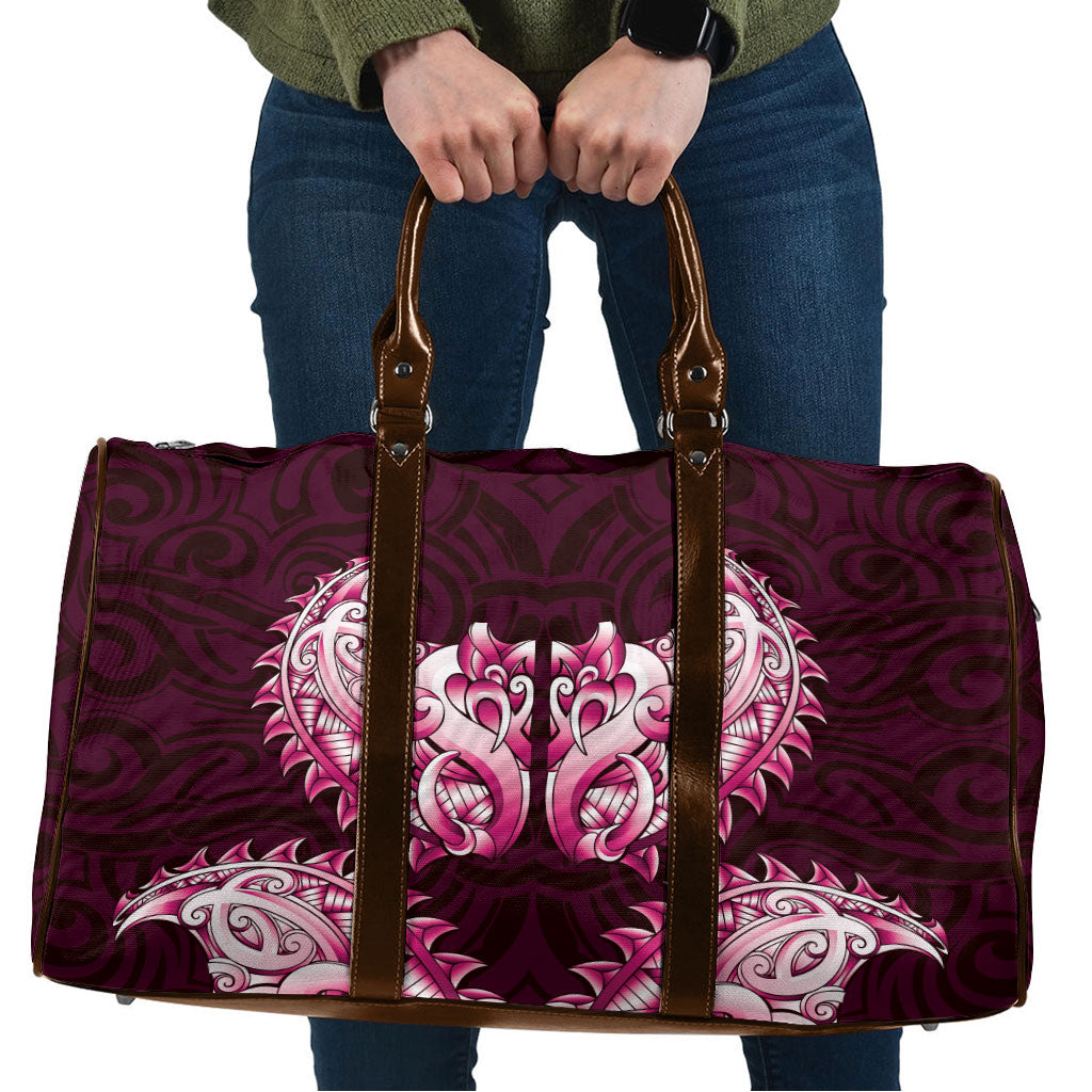 New Zealand Ta Moko Travel Bag Aotearoa Maori Chest Tattoo Pink LT14 Pink - Polynesian Pride