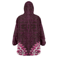New Zealand Ta Moko Wearable Blanket Hoodie Aotearoa Maori Chest Tattoo Pink LT14 - Polynesian Pride