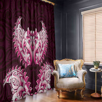 New Zealand Ta Moko Window Curtain Aotearoa Maori Chest Tattoo Pink LT14 - Polynesian Pride