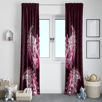 New Zealand Ta Moko Window Curtain Aotearoa Maori Chest Tattoo Pink LT14 - Polynesian Pride