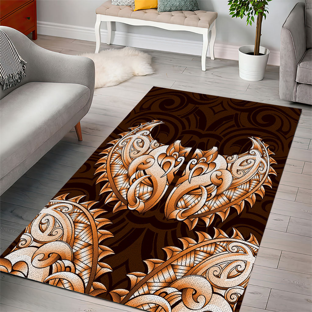 New Zealand Ta Moko Area Rug Aotearoa Maori Chest Tattoo Orange LT14 - Polynesian Pride