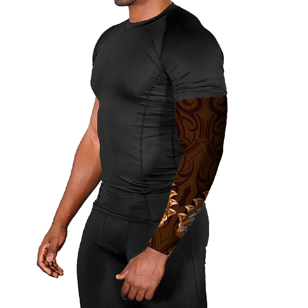 New Zealand Ta Moko Arm Sleeves Aotearoa Maori Chest Tattoo Orange LT14 - Polynesian Pride
