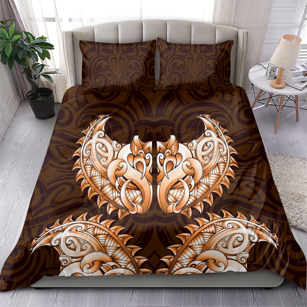 New Zealand Ta Moko Bedding Set Aotearoa Maori Chest Tattoo Orange LT14 - Polynesian Pride