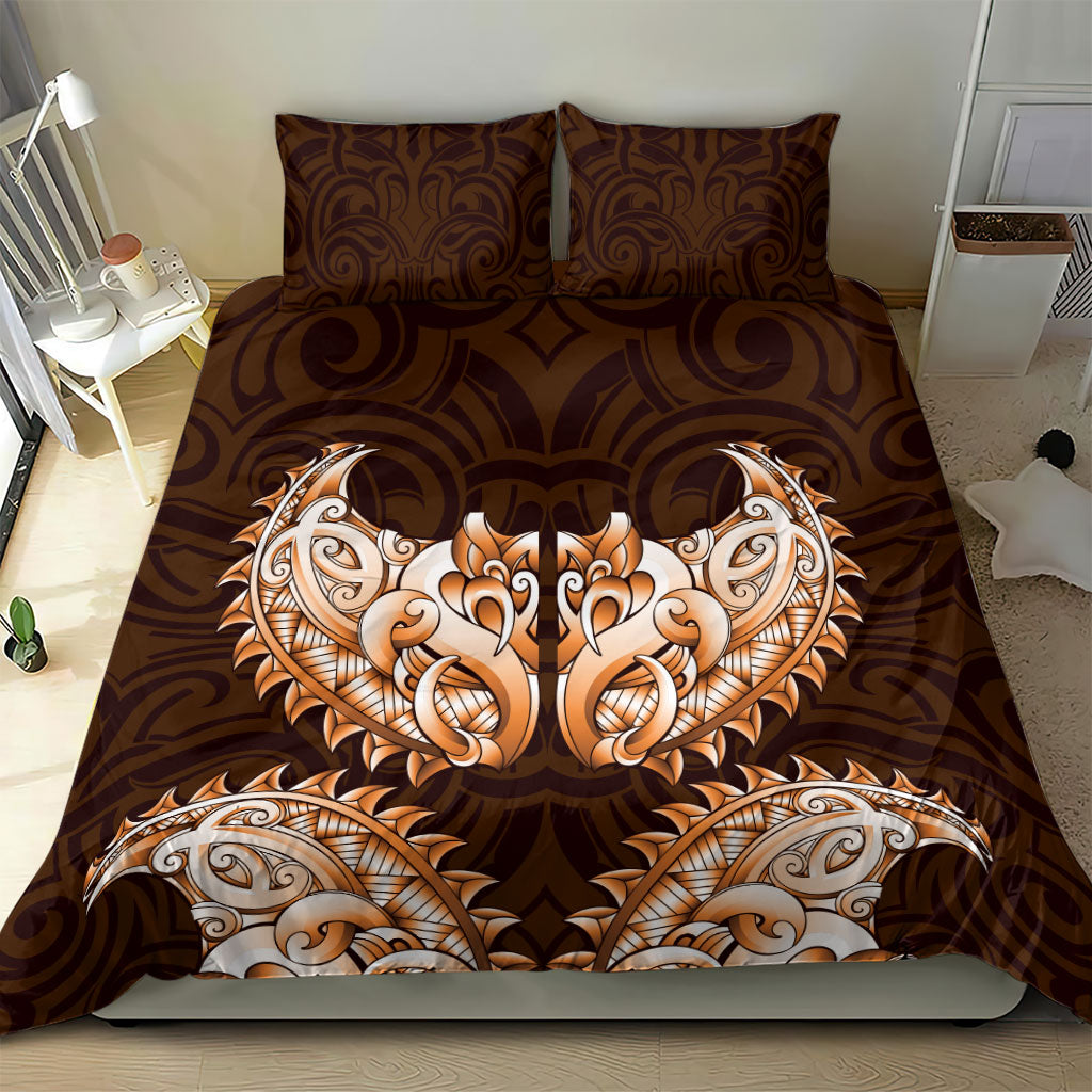 New Zealand Ta Moko Bedding Set Aotearoa Maori Chest Tattoo Orange LT14 - Polynesian Pride