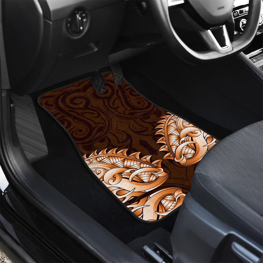 New Zealand Ta Moko Car Mats Aotearoa Maori Chest Tattoo Orange LT14 - Polynesian Pride