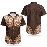 New Zealand Ta Moko Couples Matching Tank Maxi Dress and Hawaiian Shirt Aotearoa Maori Chest Tattoo Orange LT14 - Polynesian Pride