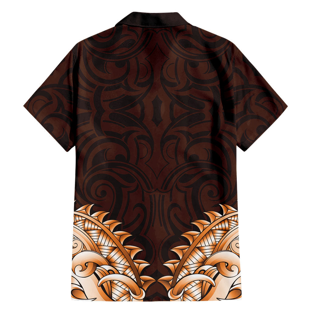 New Zealand Ta Moko Hawaiian Shirt Aotearoa Maori Chest Tattoo Orange LT14 - Polynesian Pride