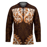 New Zealand Ta Moko Hockey Jersey Aotearoa Maori Chest Tattoo Orange LT14 Unisex Orange - Polynesian Pride