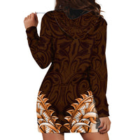 New Zealand Ta Moko Hoodie Dress Aotearoa Maori Chest Tattoo Orange LT14 - Polynesian Pride