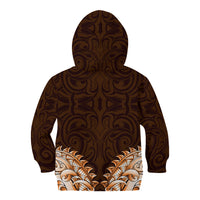 New Zealand Ta Moko Kid Hoodie Aotearoa Maori Chest Tattoo Orange LT14 - Polynesian Pride