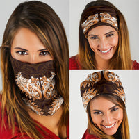 New Zealand Ta Moko Neck Gaiter Aotearoa Maori Chest Tattoo Orange LT14 - Polynesian Pride