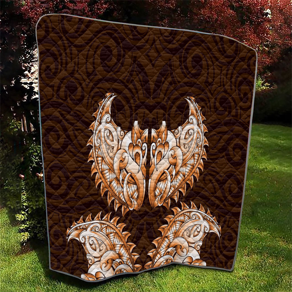 New Zealand Ta Moko Quilt Aotearoa Maori Chest Tattoo Orange LT14 - Polynesian Pride
