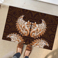 New Zealand Ta Moko Rubber Doormat Aotearoa Maori Chest Tattoo Orange LT14 - Polynesian Pride