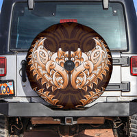 New Zealand Ta Moko Spare Tire Cover Aotearoa Maori Chest Tattoo Orange LT14 Orange - Polynesian Pride
