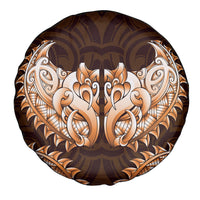 New Zealand Ta Moko Spare Tire Cover Aotearoa Maori Chest Tattoo Orange LT14 - Polynesian Pride
