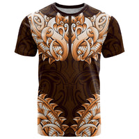 New Zealand Ta Moko T Shirt Aotearoa Maori Chest Tattoo Orange LT14 Orange - Polynesian Pride