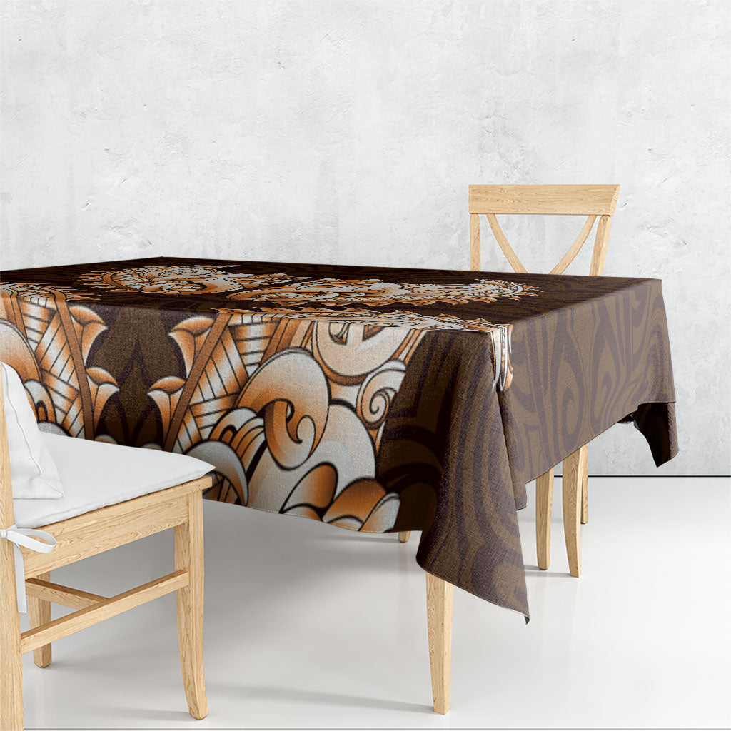New Zealand Ta Moko Tablecloth Aotearoa Maori Chest Tattoo Orange LT14 - Polynesian Pride