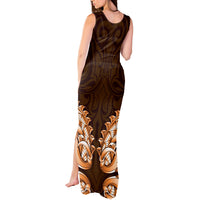 New Zealand Ta Moko Tank Maxi Dress Aotearoa Maori Chest Tattoo Orange LT14 - Polynesian Pride