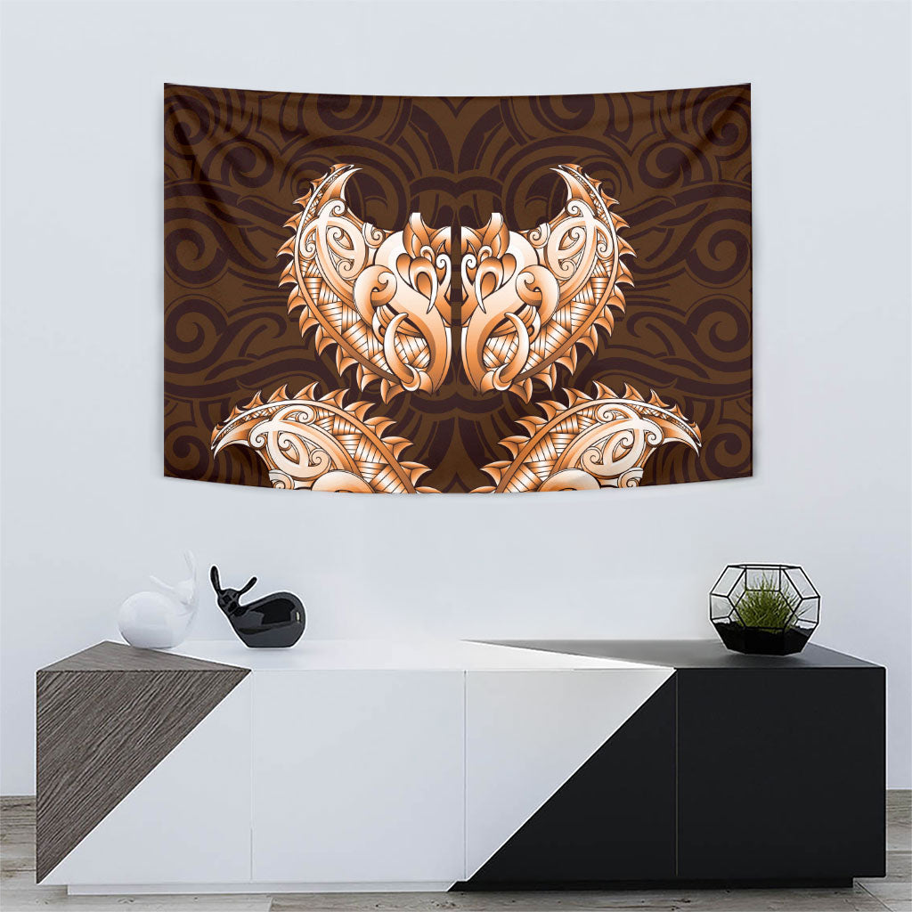 New Zealand Ta Moko Tapestry Aotearoa Maori Chest Tattoo Orange LT14 - Polynesian Pride