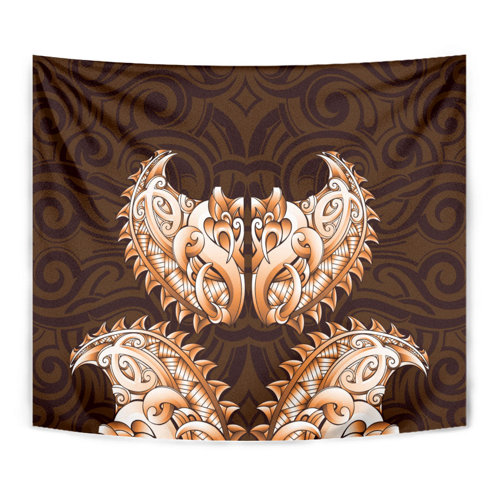 New Zealand Ta Moko Tapestry Aotearoa Maori Chest Tattoo Orange LT14 - Polynesian Pride