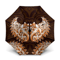 New Zealand Ta Moko Umbrella Aotearoa Maori Chest Tattoo Orange LT14 One Size Folded 11.42 inch Opened Diameter 37.4 inch Orange - Polynesian Pride