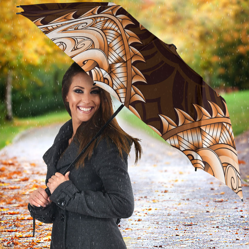 New Zealand Ta Moko Umbrella Aotearoa Maori Chest Tattoo Orange LT14 - Polynesian Pride
