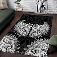 New Zealand Ta Moko Area Rug Aotearoa Maori Chest Tattoo Black LT14 Black - Polynesian Pride