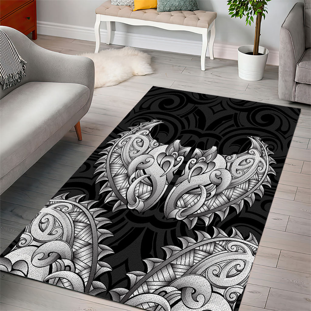New Zealand Ta Moko Area Rug Aotearoa Maori Chest Tattoo Black LT14 - Polynesian Pride