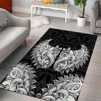 New Zealand Ta Moko Area Rug Aotearoa Maori Chest Tattoo Black LT14 - Polynesian Pride