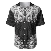 New Zealand Ta Moko Baseball Jersey Aotearoa Maori Chest Tattoo Black LT14 Black - Polynesian Pride